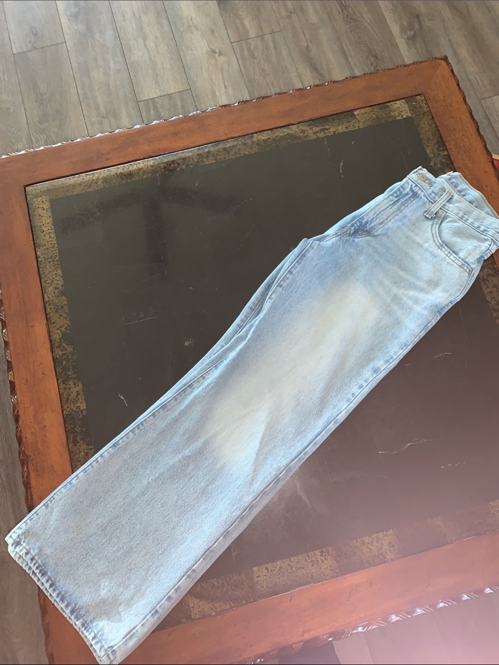 Levi's Light Blue High-Rise Straight Jeans - Picture 2 of 7